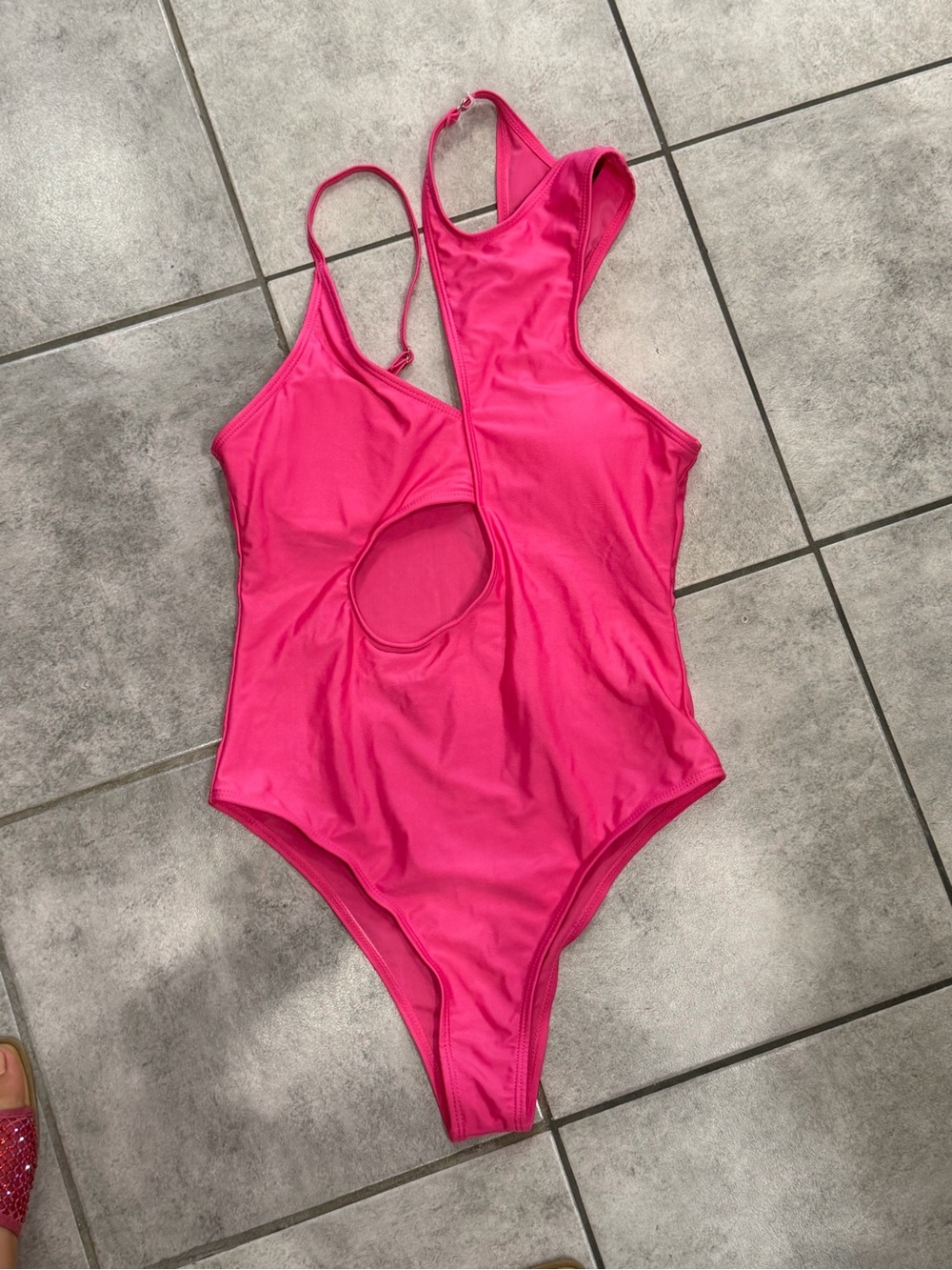 Others Follow Pink One-Piece Cutout Swimsuit